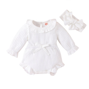 Discover the Comfort and Style of Our Long Sleeve Sunken Stripe Romper