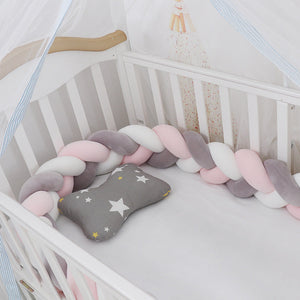 Enhance Your Baby's Comfort with Our Baby Bumper Bed Braid Knot Pillow