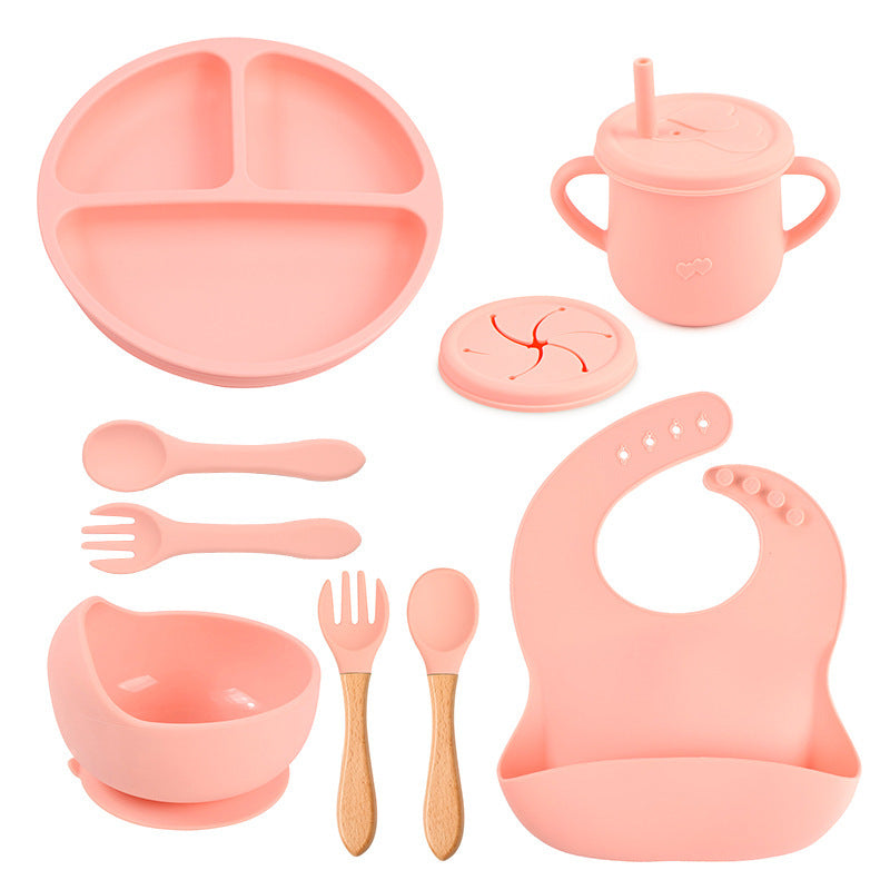 Baby Food Plate Silicone Tableware Suit