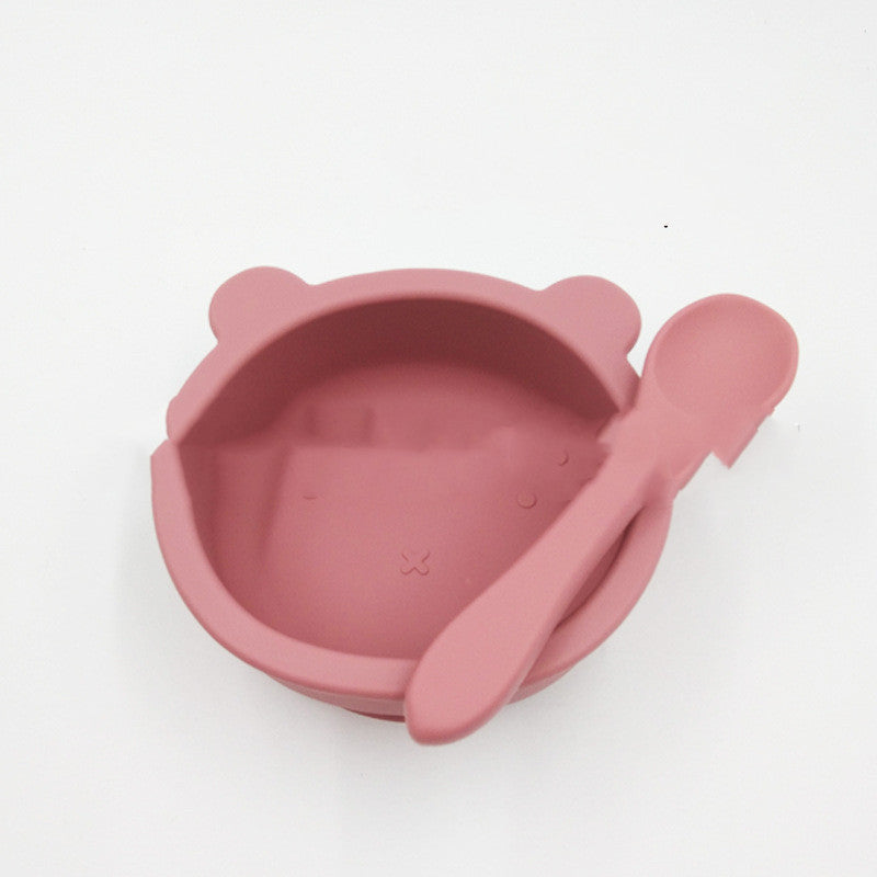 Suction Cup Anti-fall Bear Silicone Baby Bowl