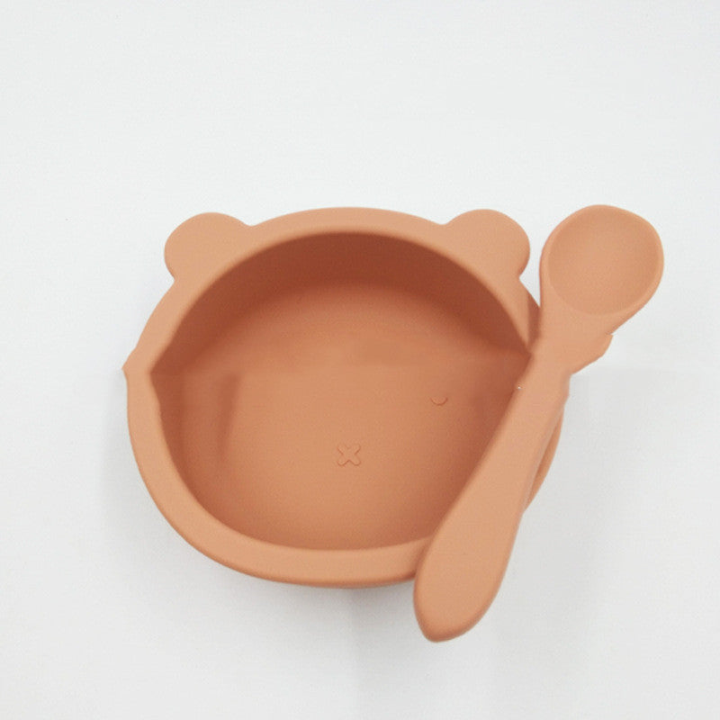 Suction Cup Anti-fall Bear Silicone Baby Bowl