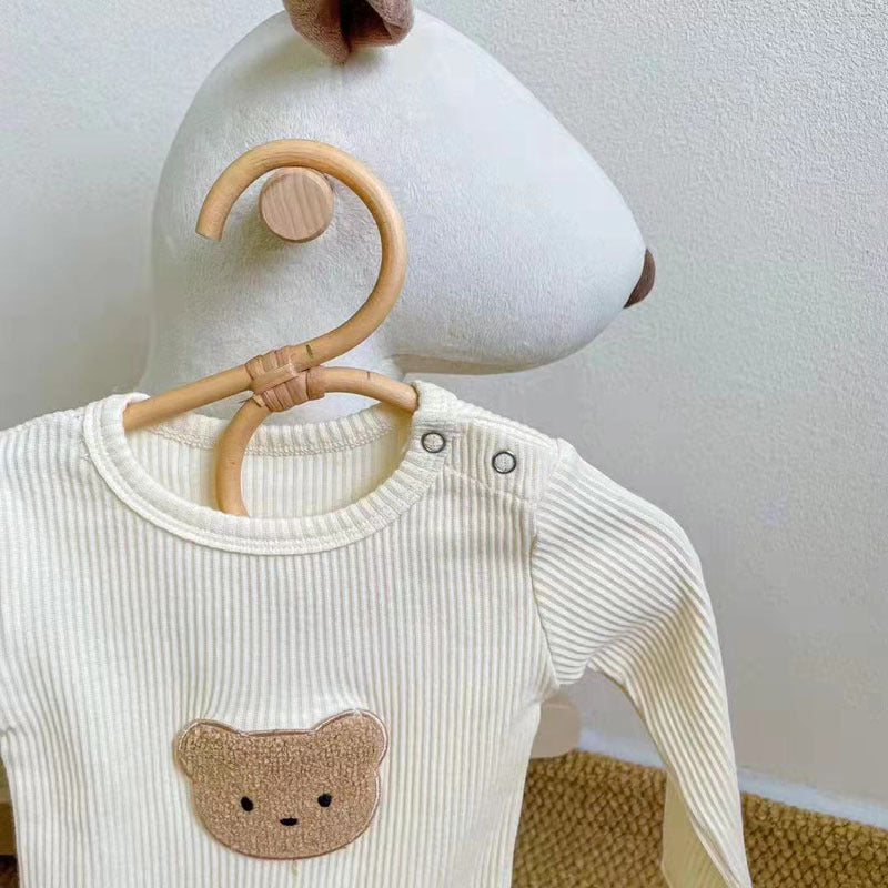 Cute Bear Head Print Baby Clothing
