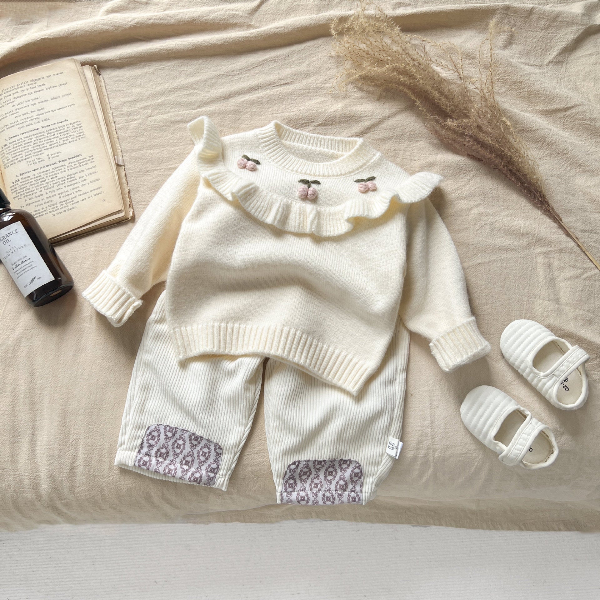 Baby Long Sleeve Lace Collar Knitted Tops Clothing