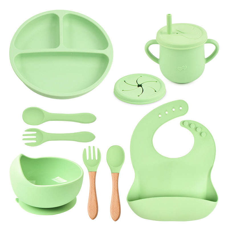 Baby Food Plate Silicone Tableware Suit