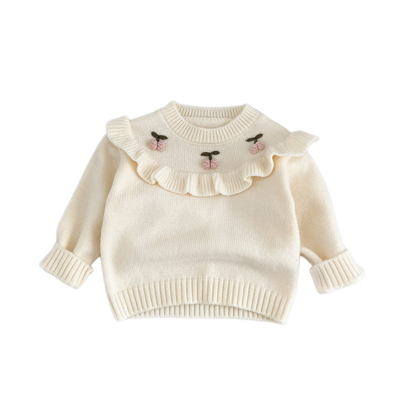Baby Long Sleeve Lace Collar Knitted Tops Clothing