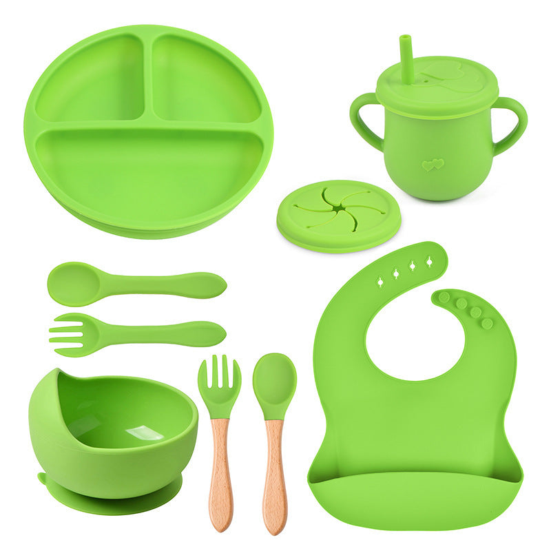 Baby Food Plate Silicone Tableware Suit