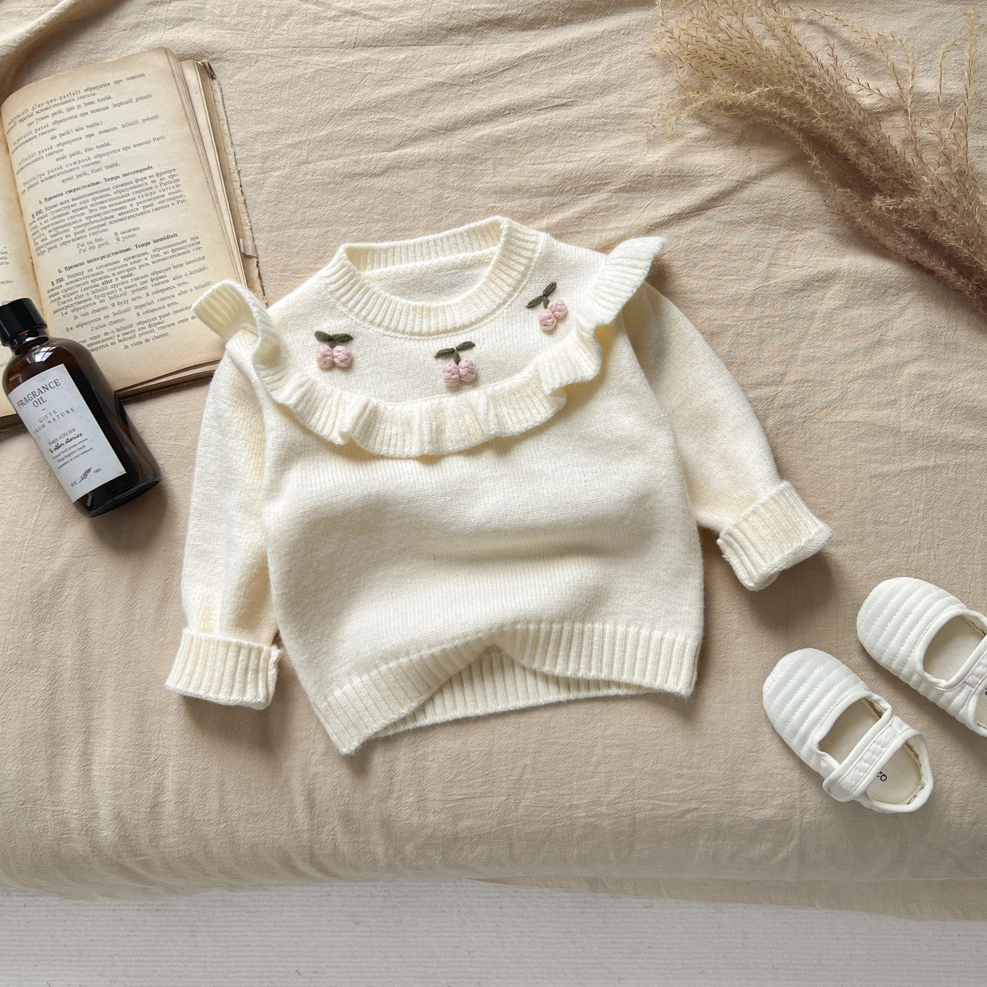 Baby Long Sleeve Lace Collar Knitted Tops Clothing