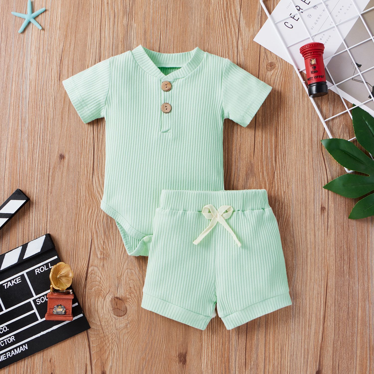 Baby Adjustable Short-sleeved Top And Shorts