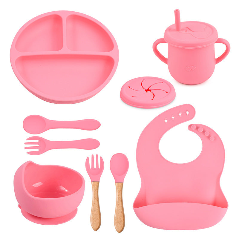 Baby Food Plate Silicone Tableware Suit