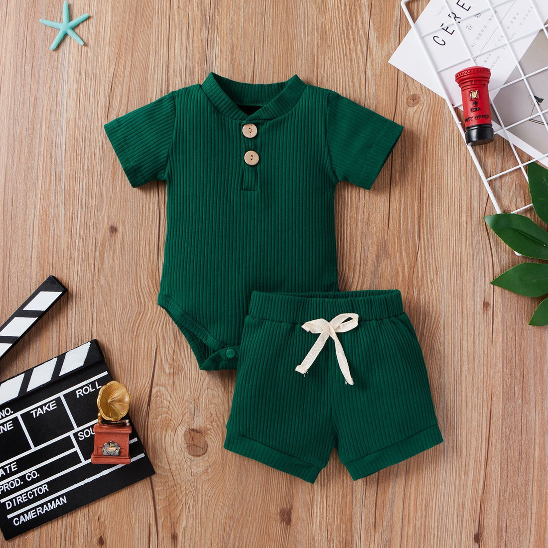 Baby Adjustable Short-sleeved Top And Shorts