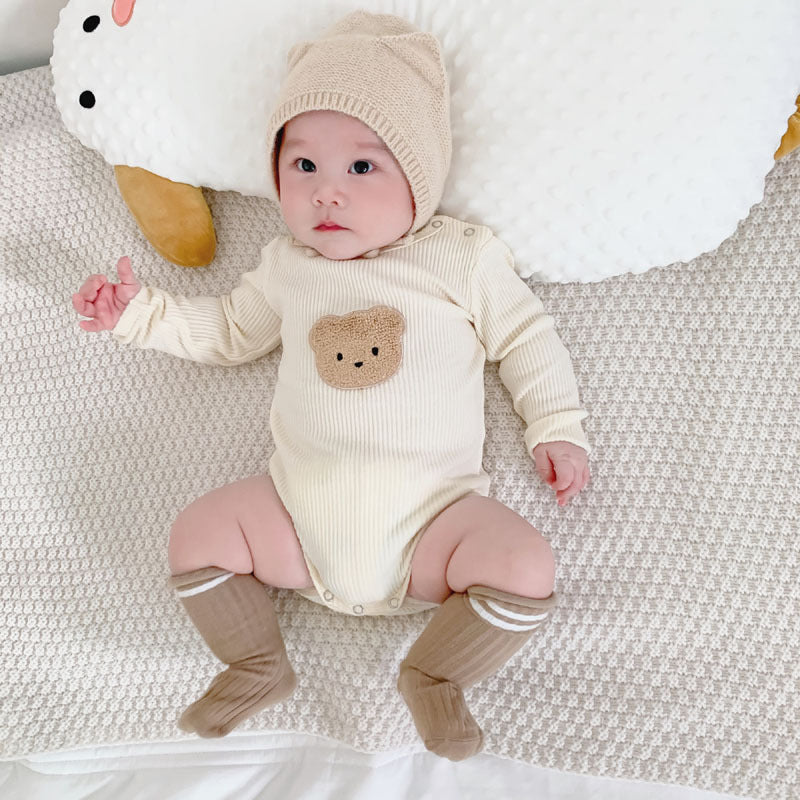 Cute Bear Head Print Baby Clothing