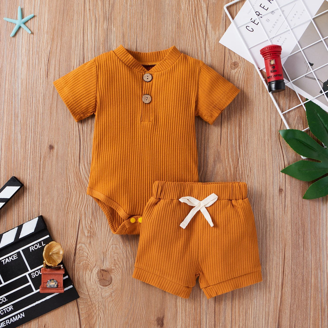 Baby Adjustable Short-sleeved Top And Shorts