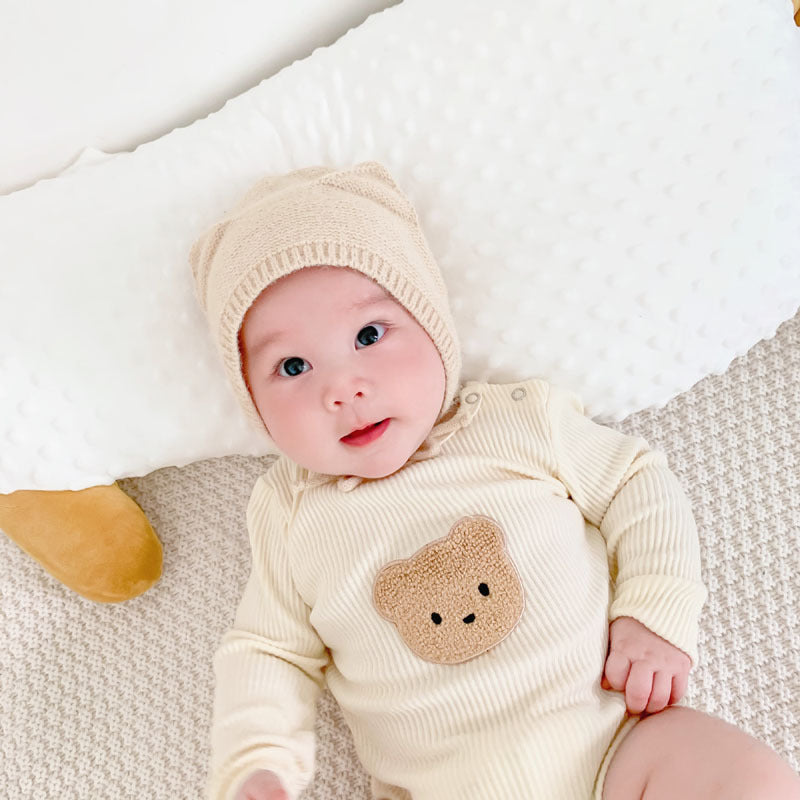 Cute Bear Head Print Baby Clothing