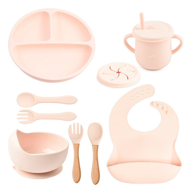 Baby Food Plate Silicone Tableware Suit