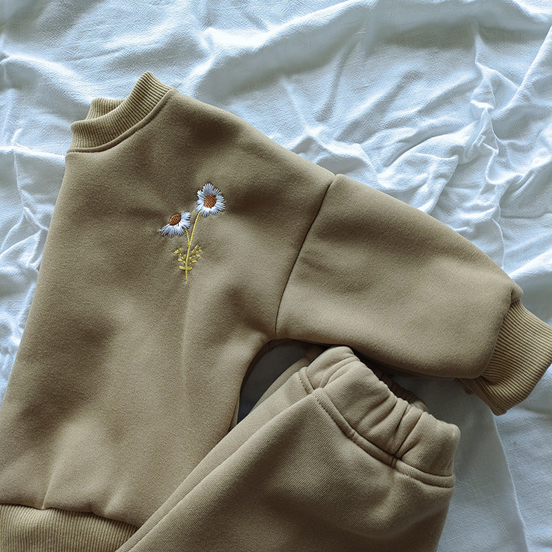 Winter Fleece-lined Embroidery Clothing