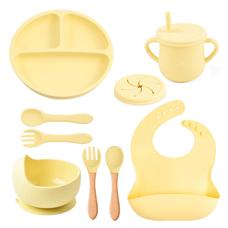Baby Food Plate Silicone Tableware Suit