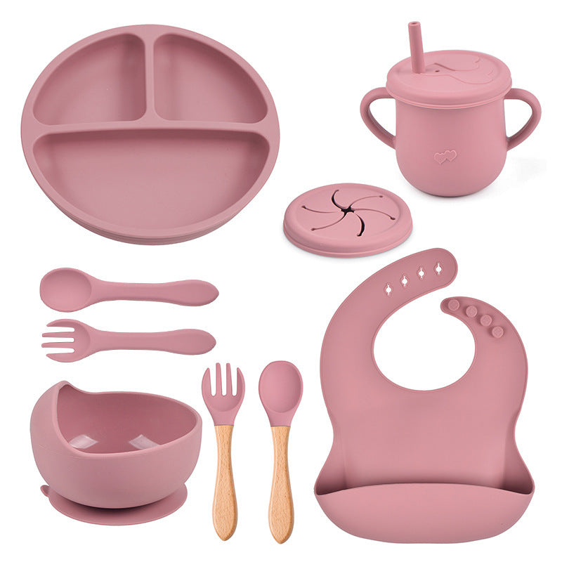 Baby Food Plate Silicone Tableware Suit